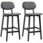 Bar Stools, with Seats 42*47*92 cm Solid Wood 2 Pieces Bar Stool Black with Backrest & Footrest-71349659