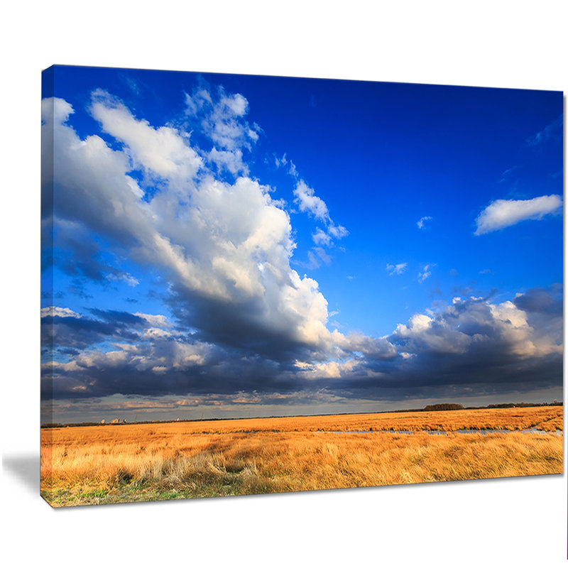 « clouded blue sky over prairie », reproduction de photo sur toile tendue, H 20 po x l 20 po x P 1 po