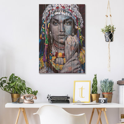 Elthea Berber - Amazigh Lady - impression sans cadre sur bois