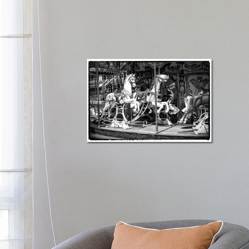 Black Montmartre Series - Paris Carousel by Philippe Hugonnard - Wrapped Canvas Print, 66.04 cm H x 45.72 cm W x 3.175 cm D