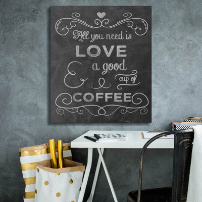  «Love Coffee» par Erin Clark, art mural sur toile, 40 po x 54 po