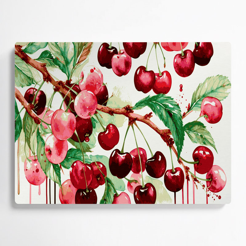 Art mural en métal Fruit Cherry Sour Beige, H 20 po x l 30 po