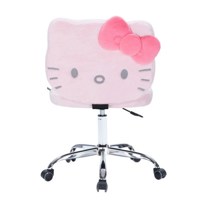 Hello Kitty Kawaii Swivel Vanity Chair for Makeup Room with Wheels Rolling, Comfy Polyurethane Foam by Isabelle & Max