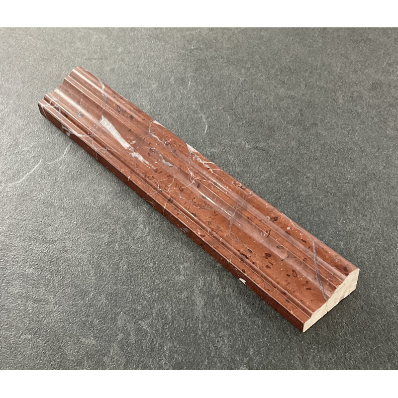 12" L x 2" W Chair Rail Tile Trim, Red Marquine