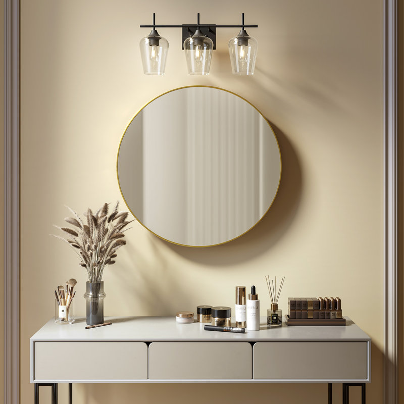 Herricks 3 - Light Dimmable Vanity Light, Clear, Matte Black