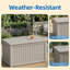 Coffre de terrasse verrouillable 230 gallons, rangement extérieur en résine toutes saisons avec couvercle à fermeture en douceur, siège supplémentaire pour patio et jardin-126754860-126754861