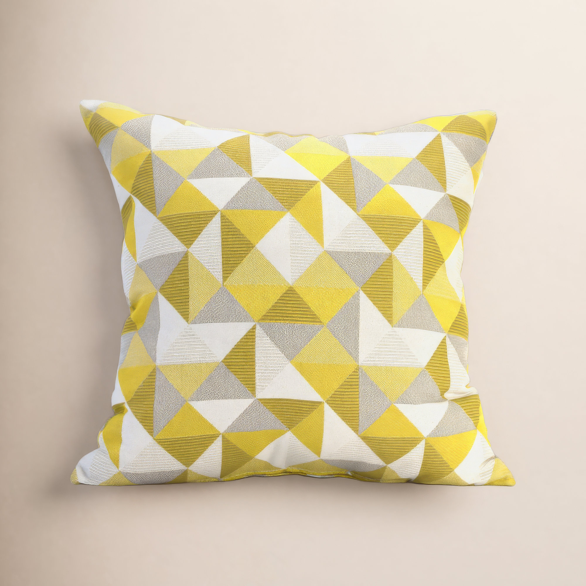 Pacifica Geometric Indoor/Outdoor Throw Pillow, Ruskin Yellow, 18"H x 18"W
