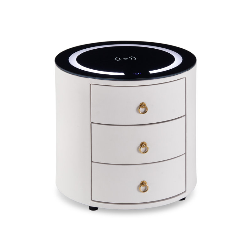 Broghin 46cm W Manufactured Wood Bedside Table, White
