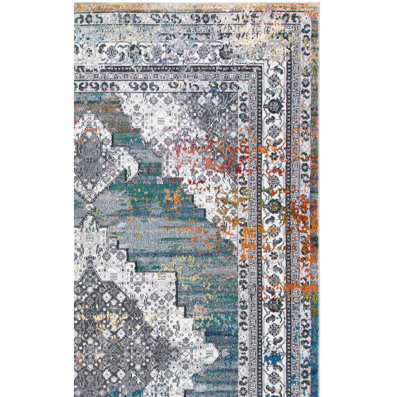 Tapis oriental ivoire / bleu Bruckmann, Rectangle 4 pi x 6 pi