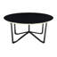 Ensemble de 3 tables basses et tables de bout rondes avec plateau en verre trempé et structure en métal pour les salons modernes