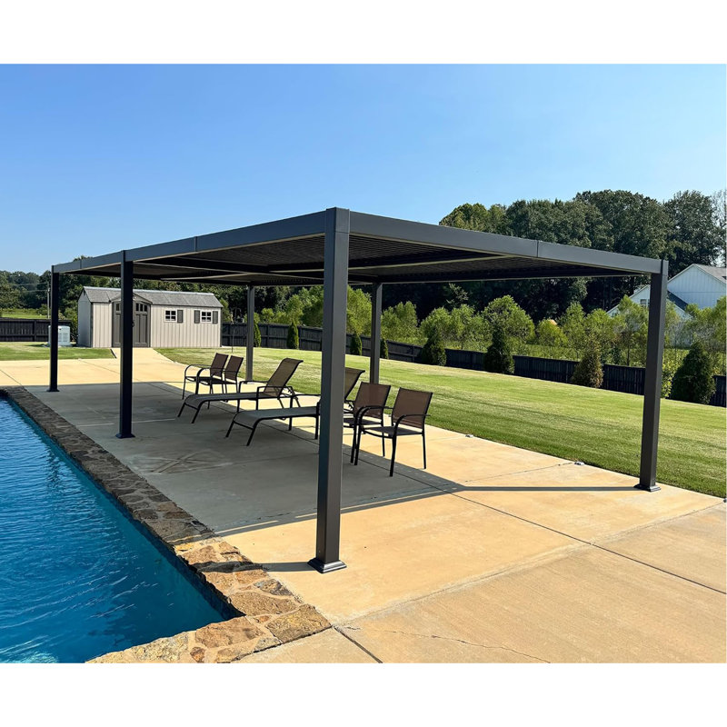 30 Ft. W X 13 Ft. D Aluminum Louvered Pergola