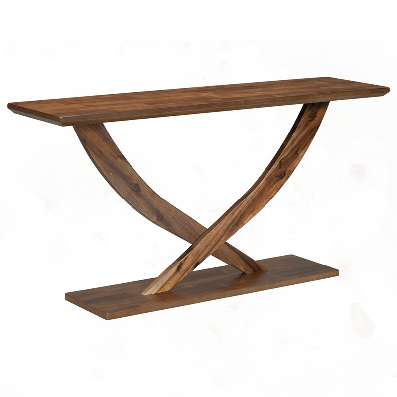Console rustique avec pieds croisés, Brun