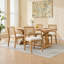 Ensemble de 2 chaises de salle à manger en rotin de style campagnard avec structure en bois franc et revêtement en canne-1086261806-1086261800