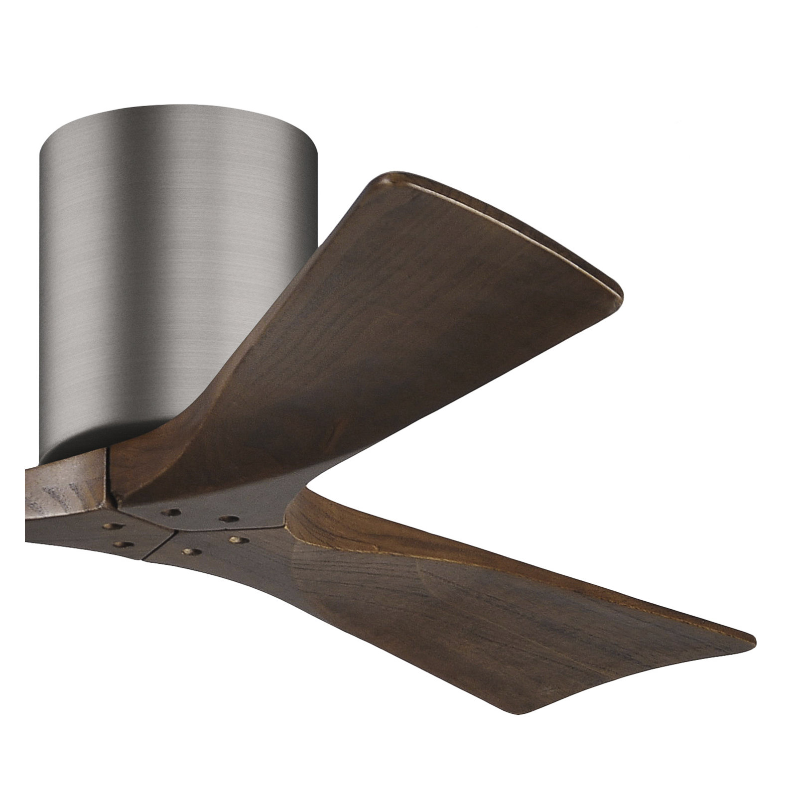 Olivier 3 Blade Ceiling Fan, Walnut Tone, Brushed Pewter, 42"