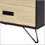 Élégante table de chevet en chêne et noire avec tiroir spacieux et tablette ouverte pour les chambres modernes