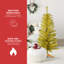 Arbre de Noël artificiel doré 4 pi avec 50 lumières et base pour petit bureau