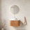 Meuble-lavabo de 24 po: finition naturelle rayée en 3D, lavabo en céramique à motif de pierre et comptoir fritté et lavabo: contreplaqué rond de haute qualité de 18 mm d'épaisseur, armoire