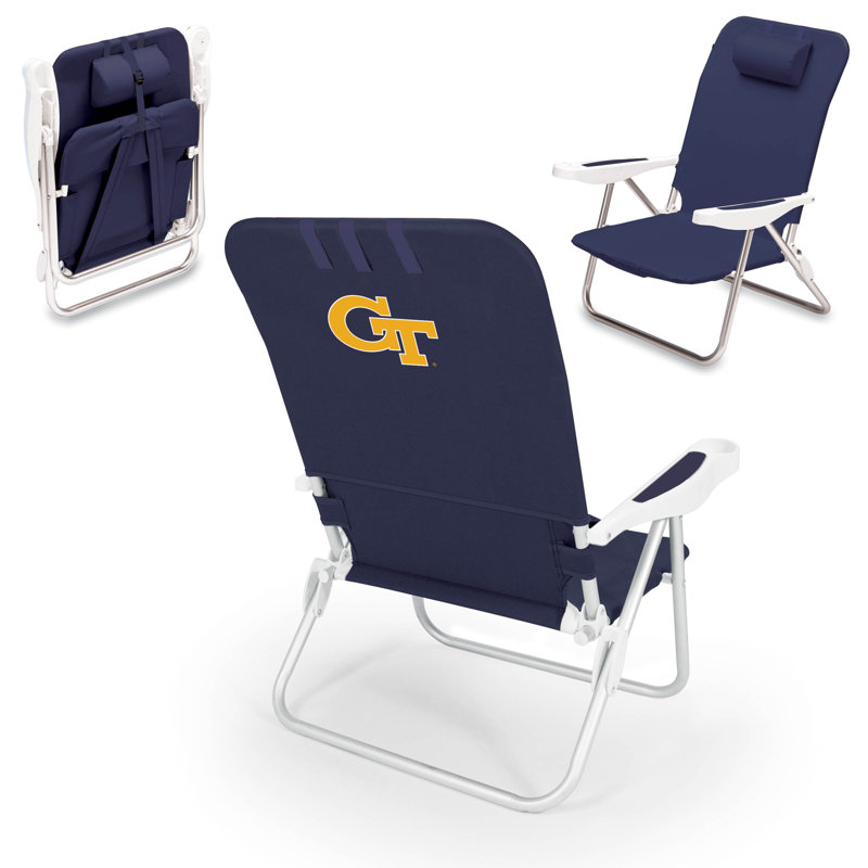 NCAA Folding Beach Chair, Blue, Georgia Tech