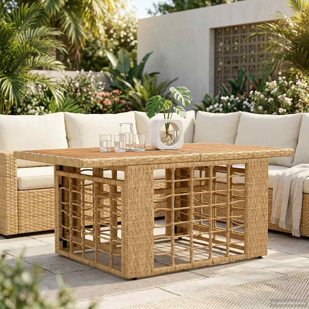 Wicker Outdoor Coffee Table , 100cm W 55cm D
