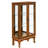 Floor Mounted Curio Cabinet In Oak With Mirrored Back And Versatile Storage Oak, Tempered Glass-2136944218