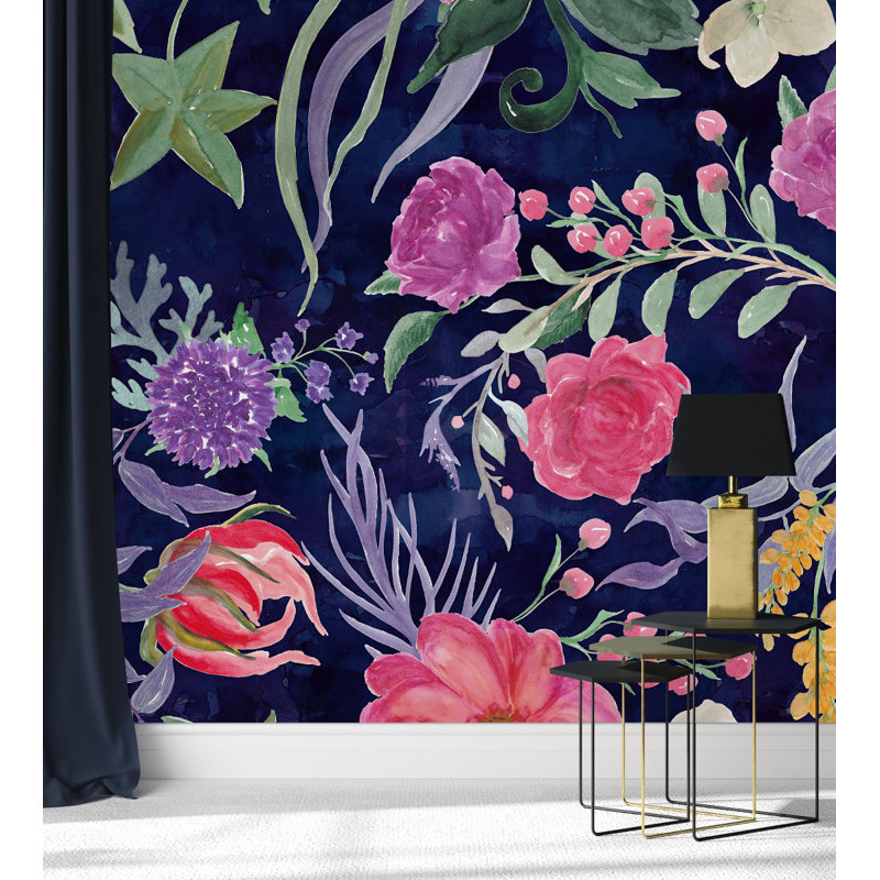 Peel & Stick Floral Wall Mural, 8.33' W x 8.33' L