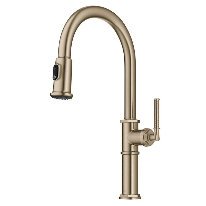 KRAUS Allyn Pull-Down Single Handle Kitchen Faucet, Brushed Gold