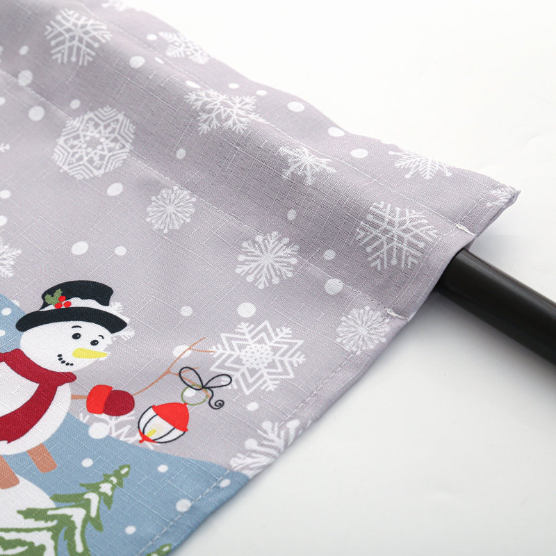 3 Pcs Christmas Snowflake Kitchen Curtains Set with Window Valance and Tiers