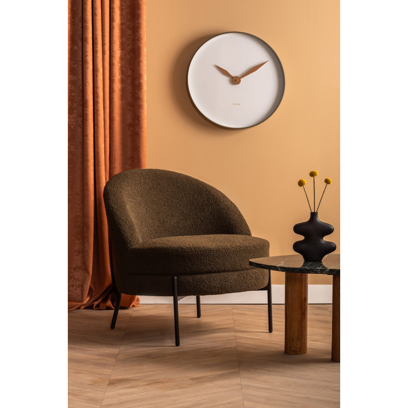 Chair Noble Teddy Curl Black, Warm grey