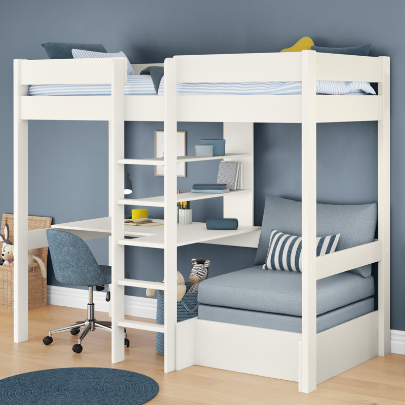 Uno Highsleeper with a Chair Bed and Light Grey Cushion Set