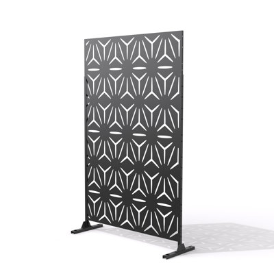 4 ft. W Stanaford Metal Privacy Screen Privacy Panel with Pattern by Symple Stuff
