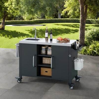 Outdoor Kitchen Island with 304 Stainless Steel Sink
