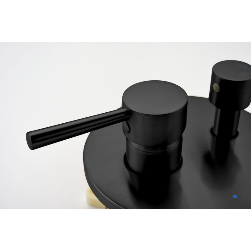 Système de douche, ensemble de robinet de douche mural pour salle de bain avec pomme de douche à pluie haute pression en acier inoxydable 10 po, ensemble de valve de douche à pression équilibrée 2 voies, noir mat