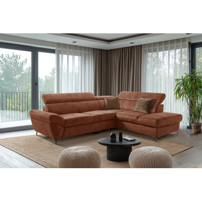 MONTANA Fabric Corner Sofa with Sleeping Function and Storage and Adjustable Headrests