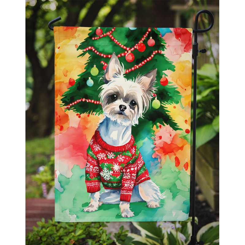 Polyester double face Noël, H 15,5 po x l 11,25 po