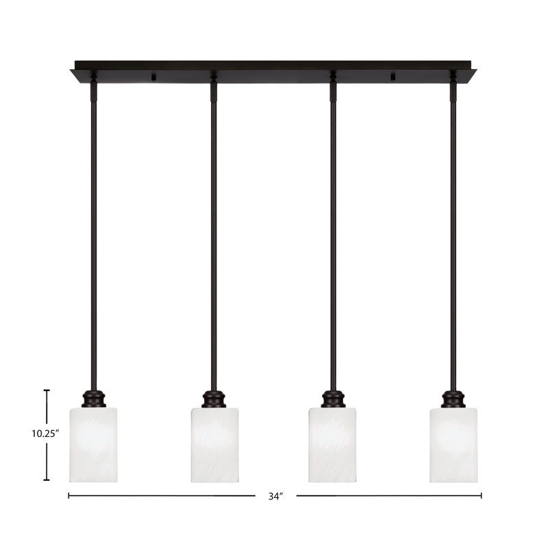 Luminaire suspendu linéaire 4 lumières Edge, Espresso