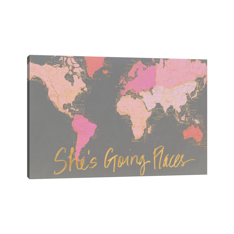 Impression d’art graphique, "it’s going places" par Elizabeth Medley, Pas de tapis, Toile tendue