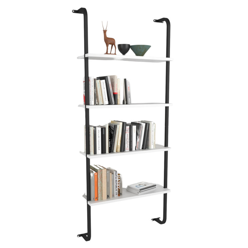 Adiah 150cm H x 64.3cm W Metal Bookcase, White