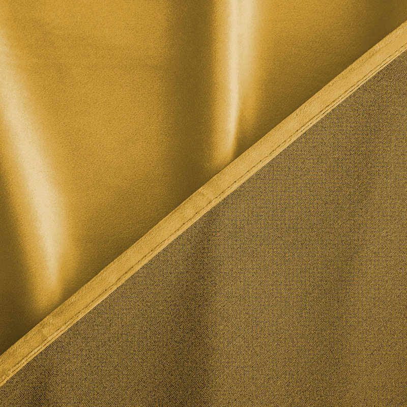 Thermal Velvet Curtains with Eyelet Ring Top - Blackout Crushed Velvet Drapes Pair, 168cm Width x 183cm Drop, Ochre