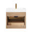 Ensemble de meuble-lavabo mural simple 24 po avec miroir Vetiver-297215383-297215380