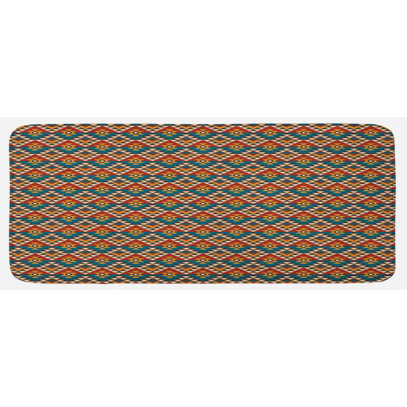 Rustic Patterned Synthetic Kitchen Mat