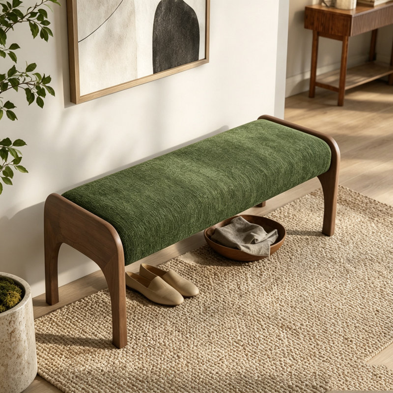 Banc long rembourré 50,25 po, Vert