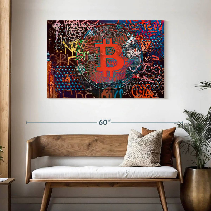 Kerner Bitcoin Graffiti I, 30" H x 45" W
