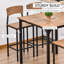 Ensemble de table de salle à manger 5 pièces, avec table fixe