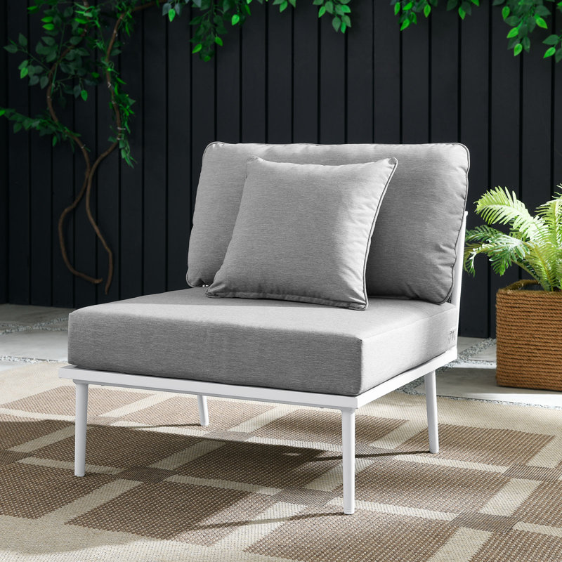Modway Stance Outdoor Patio Aluminum Armless Chair, Gray