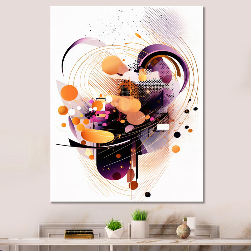 «Mauve et or» chuchotant «Abstractions V» sur toile, 32" H x 16" W, Toile tendue