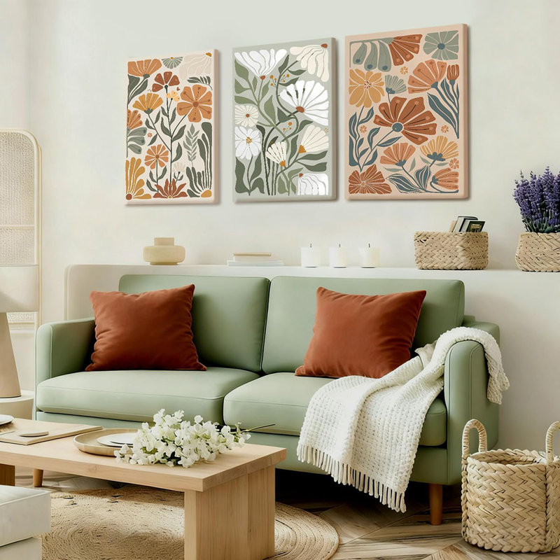 3 Piece Wrapped Canvas Print, 40 cm H x 90 cm W
