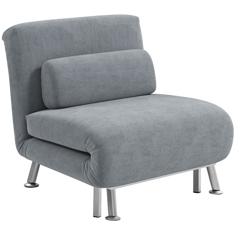 Romig Single 75cm Upholstered Convertible Sofa, Grey