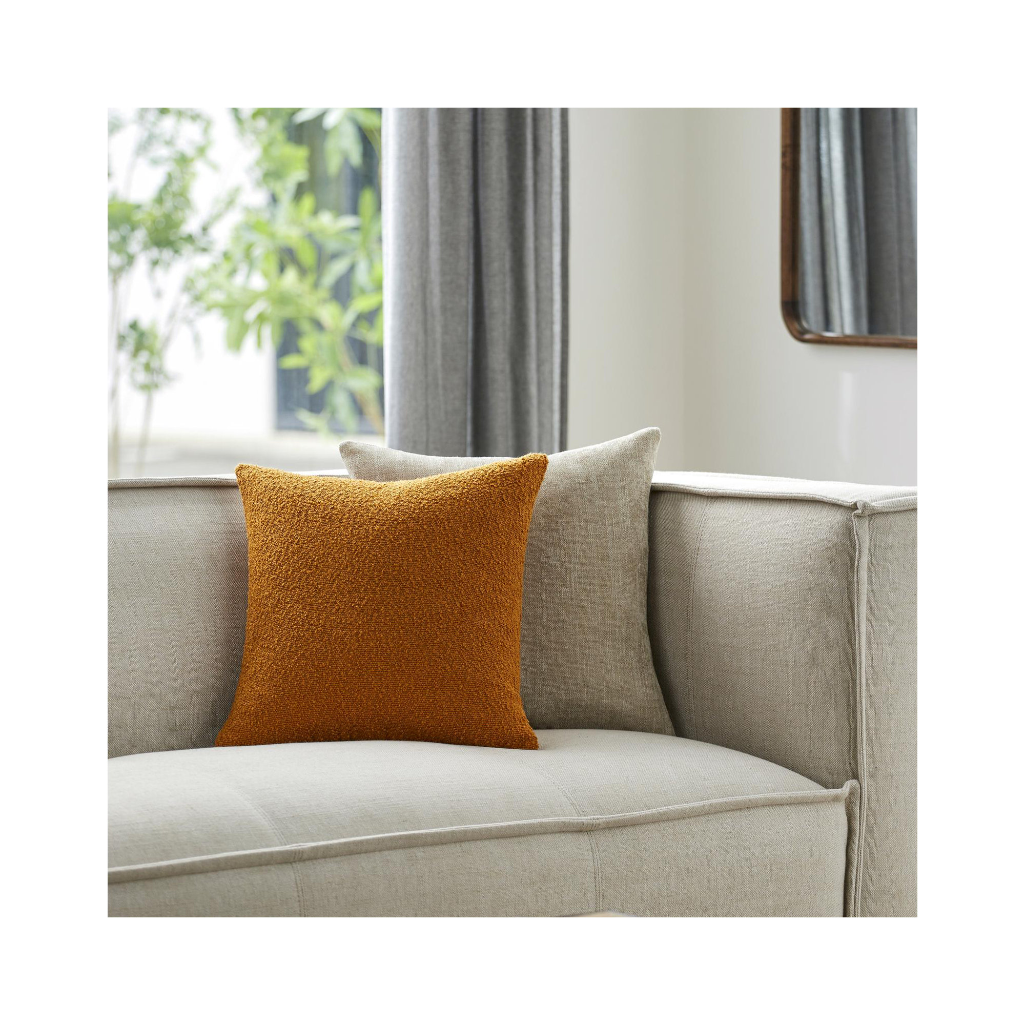 Amalfi Boucle Throw Pillow, 20" x 20", Down, Yellow