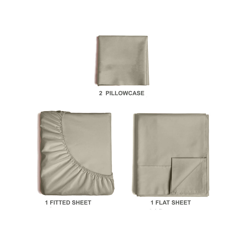  Ensemble de draps en rayonne de bambou 4 pièces Premium Luxury, Ensemble de draps pour taille de lit simple TG ave