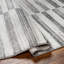 Black Modern Rug, Striped Easy to Clean Rug For Living Room, Dining Room, Bedroom, Kitchen-1693606609